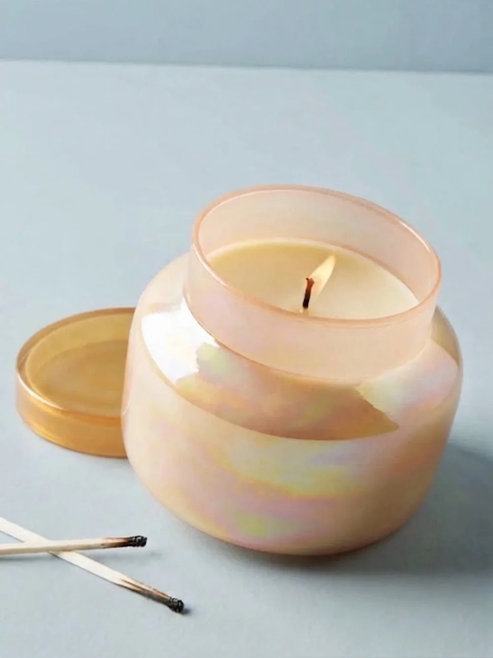 Anthropologie Capri Blue Colorblock Iridescent Jar Candle 70 Hour Burn Time